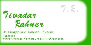 tivadar rahner business card